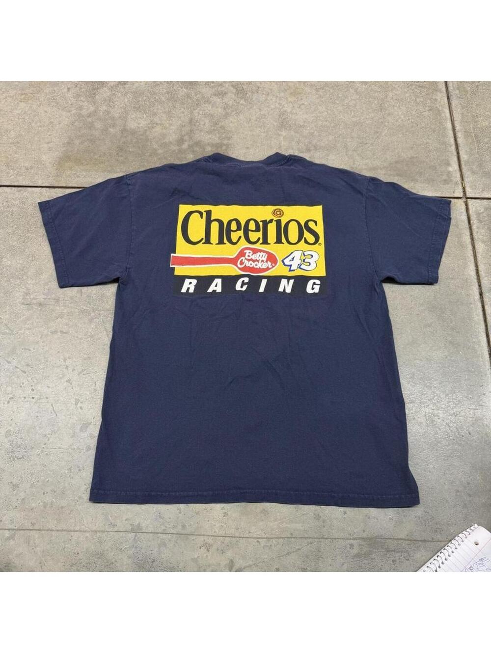 vintage cheerios racing nascar betty crocker navy shirt size large